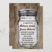 moderne bruinkoolbrij mason jar bruiloft kaart (Voorkant / Achterkant)