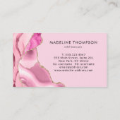 Moderne bruinkroze bruinkroze marmer agate Geode Visitekaartje (Achterkant)