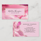 Moderne bruinkroze bruinkroze marmer agate Geode Visitekaartje (Voorkant / Achterkant)