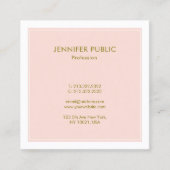 Moderne, bruinkroze goudluxe luxe vierkante visitekaartje (Voorkant)