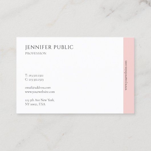Moderne bruinkroze Sjabloon met elegante oogdruppe Visitekaartje (Achterkant)