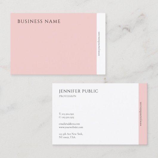 Moderne bruinkroze Sjabloon met elegante oogdruppe Visitekaartje (Voorkant / Achterkant)