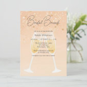 Moderne Bruisende Bruidsbrunch Kaart (Staand voorkant)