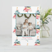 Moderne Bruisende Kerstkaart Kaart (Staand voorkant)