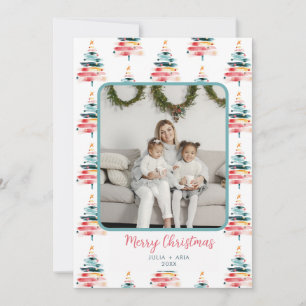 Moderne Bruisende Kerstkaart Kaart