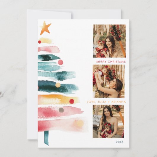 Moderne Bruisende Kerstkaart Kaart (Voorkant)