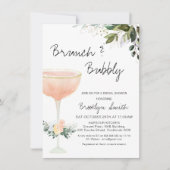 Moderne Brunch Champagne Bruids Douche Uitnodiging (Voorkant)