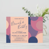 Moderne brunch en bubbel met kleurrijke cirkels kaart (Staand voorkant)