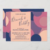 Moderne brunch en bubbel met kleurrijke cirkels kaart (Voorkant / Achterkant)