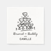 Moderne brunch en bubbels bruids douche servet (Voorkant)