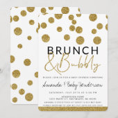 Moderne brunch- en bubbels-uitnodiging kaart (Voorkant / Achterkant)