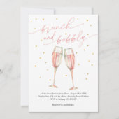 Moderne brunch en bubbly, champagne-vrijgezellenfe kaart (Voorkant)