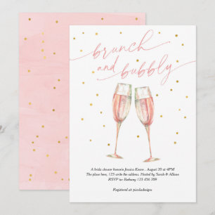 Moderne brunch en bubbly, champagne-vrijgezellenfe kaart