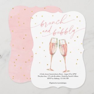 Moderne brunch en bubbly, champagne-vrijgezellenfe kaart