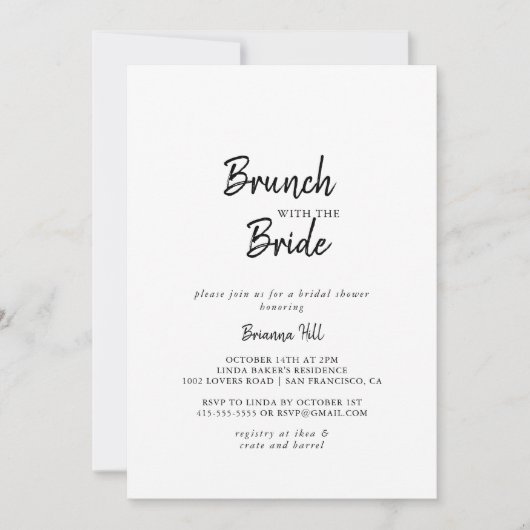 Moderne brunch met de bruidsdouche kaart (Voorkant)