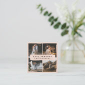 Moderne Brush Blush Pink 4 Fotograaf Vierkante Visitekaartje (Staand voorkant)