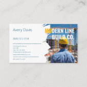 Moderne Brush-Edge Bouwfoto Visitekaartje (Voorkant)