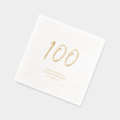 Moderne Brush Script 100ste Verjaardagsfeestje Folie Servetten (Links)