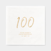 Moderne Brush Script 100ste Verjaardagsfeestje Folie Servetten (Voorkant)