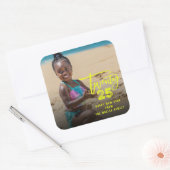 Moderne Brush Script 2025 Typografie Nieuwjaarsfot Vierkante Sticker (Envelop)