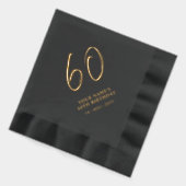 Moderne Brush Script 60ste Verjaardagsfeestje Folie Servetten (Links)