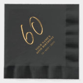 Moderne Brush Script 60ste Verjaardagsfeestje Folie Servetten (Voorkant)