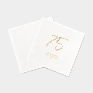 Moderne Brush Script 75e Verjaardagsfeestje Folie Servetten