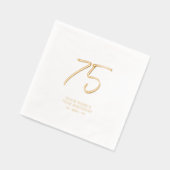 Moderne Brush Script 75e Verjaardagsfeestje Folie Servetten (Links)