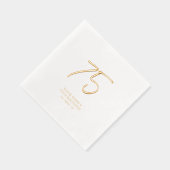 Moderne Brush Script 75e Verjaardagsfeestje Folie Servetten (Rechts)