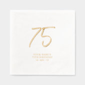 Moderne Brush Script 75e Verjaardagsfeestje Folie Servetten (Voorkant)