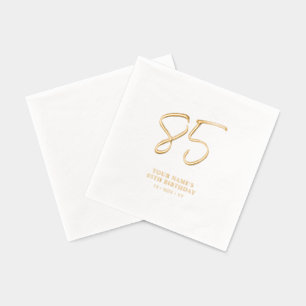 Moderne Brush Script 85e Verjaardagsfeestje Folie Servetten
