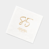 Moderne Brush Script 85e Verjaardagsfeestje Folie Servetten (Links)