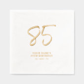 Moderne Brush Script 85e Verjaardagsfeestje Folie Servetten (Voorkant)
