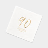 Moderne Brush Script 90ste Verjaardagsfeest Folie Servetten (Links)