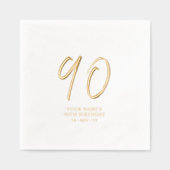 Moderne Brush Script 90ste Verjaardagsfeest Folie Servetten (Voorkant)