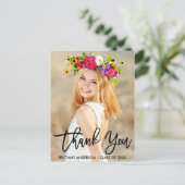 Moderne Brush Script Afstudeer Dank Je Briefkaart (Staand voorkant)