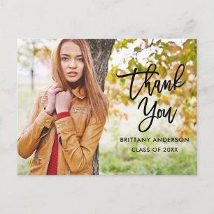 Moderne Brush Script Afstudeer Dank Je W Briefkaart