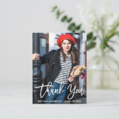 Moderne Brush Script Afstudeer Dank Je W Briefkaart (Staand voorkant)