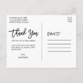 Moderne Brush Script Afstudeer Dank Je Wel Zwart Briefkaart (Achterkant)