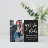 Moderne Brush Script Afstudeer Liefde Dank Briefkaart (Staand voorkant)