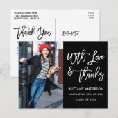 Moderne Brush Script Afstudeer Liefde Dank Briefkaart (Voorkant / Achterkant)