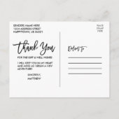 Moderne Brush Script Afstudeerfoto 4 Bedankt Briefkaart (Achterkant)