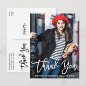 Moderne Brush Script Afstuderen Bedankt W Briefkaart (Voorkant / Achterkant)