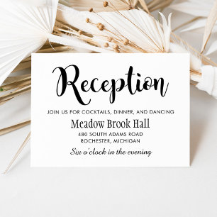 Moderne Brush Script Bruiloftsreceptie Informatiekaartje