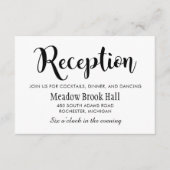 Moderne Brush Script Bruiloftsreceptie Informatiekaartje (Voorkant)