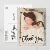 Moderne Brush Script Dank Je Wel Nieuwe Baby Ansic Briefkaart (Voorkant / Achterkant)