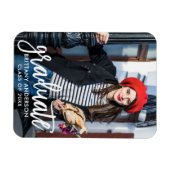 Moderne Brush Script foto afstudeer aankondiging Magneet (Horizontaal)