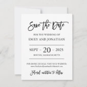 Moderne Brush Script Foto Save the Date Kaart (Achterkant)
