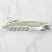 Moderne Brush Script Groene Bruidsmeisje Voorstel  Kurkentrekker (Achterkant)