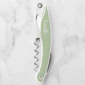 Moderne Brush Script Groene Bruidsmeisje Voorstel  Kurkentrekker (Voorkant)